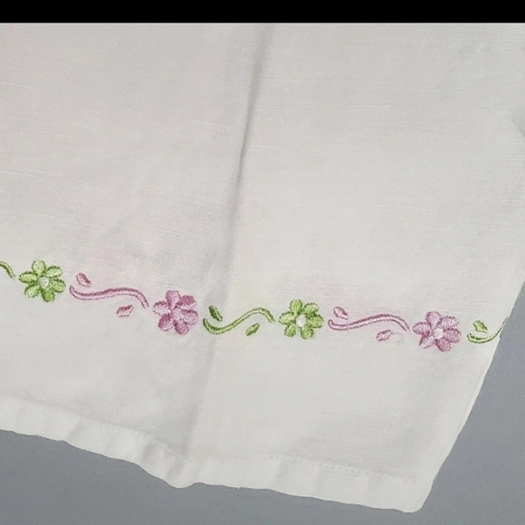 - First Issue Liz Claiborne sz 6 Petite White Linen Blend Cropped Pants - Picture 7 of 8